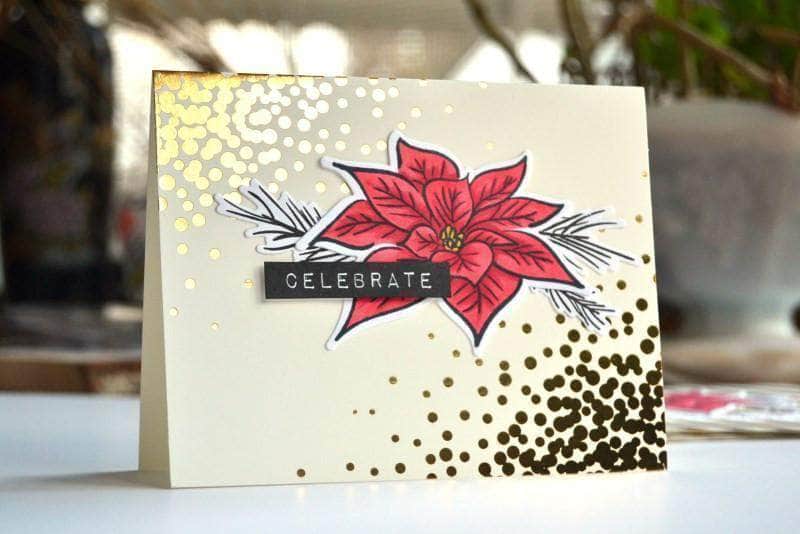 Photocentric Clear Stamps Poinsettia & Pine Stamp Set