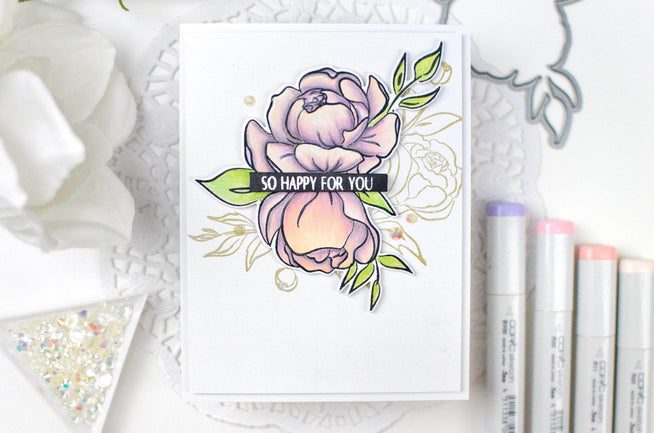 Photocentric Clear Stamps Precious Peony Stamp Set