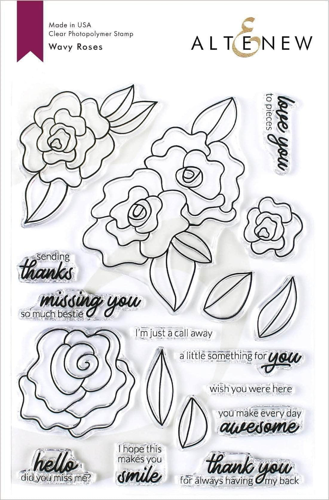 Photocentric Clear Stamps Wavy Roses Stamp Set