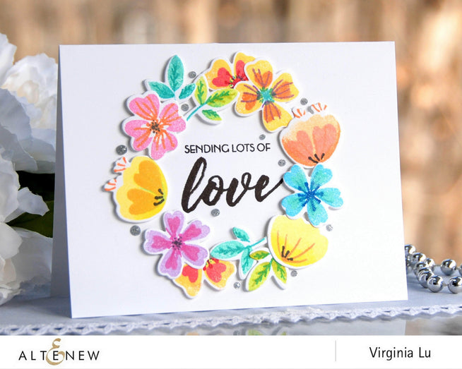 Photocentric Clear Stamps Heart Flowers Stamp Set