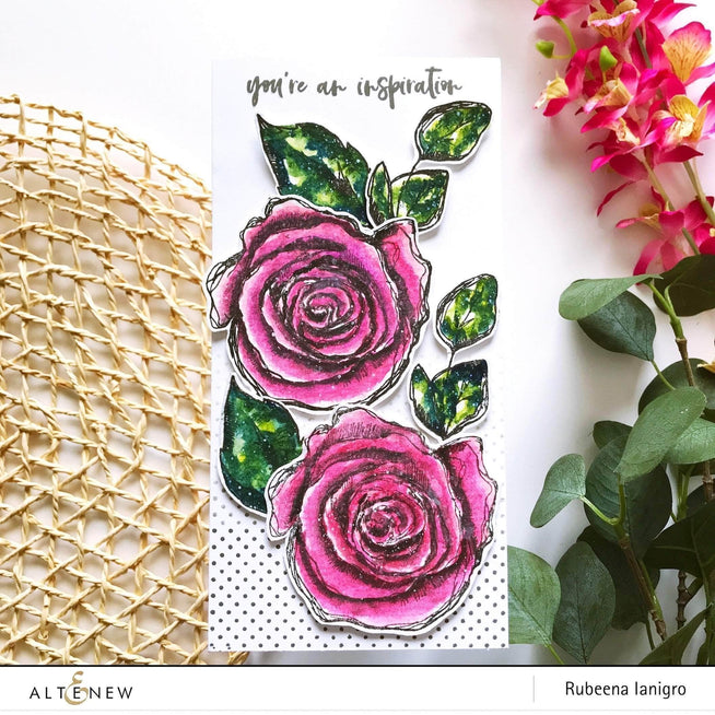 Photocentric Clear Stamps Inked Rose Stamp Set