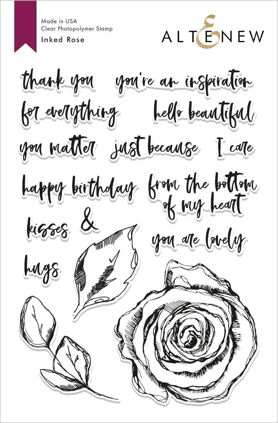 Photocentric Clear Stamps Inked Rose Stamp Set
