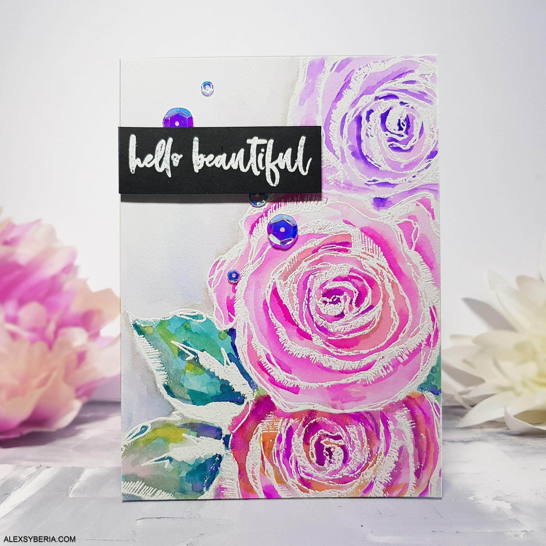 Photocentric Clear Stamps Inked Rose Stamp Set