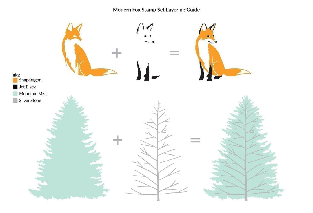 Photocentric Clear Stamps Modern Fox Stamp Set