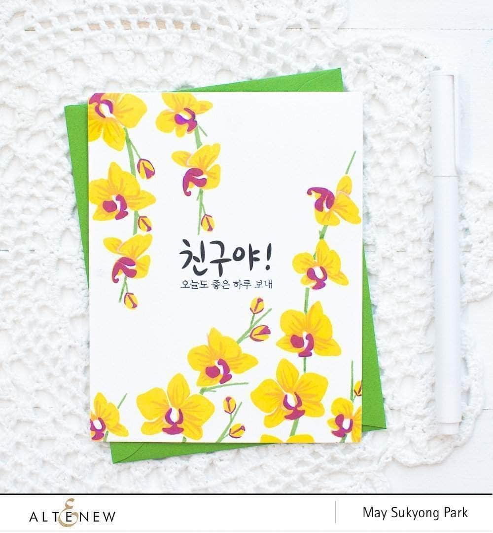 Altenew Clear Stamps Oriental Orchid Korean Stamp Set