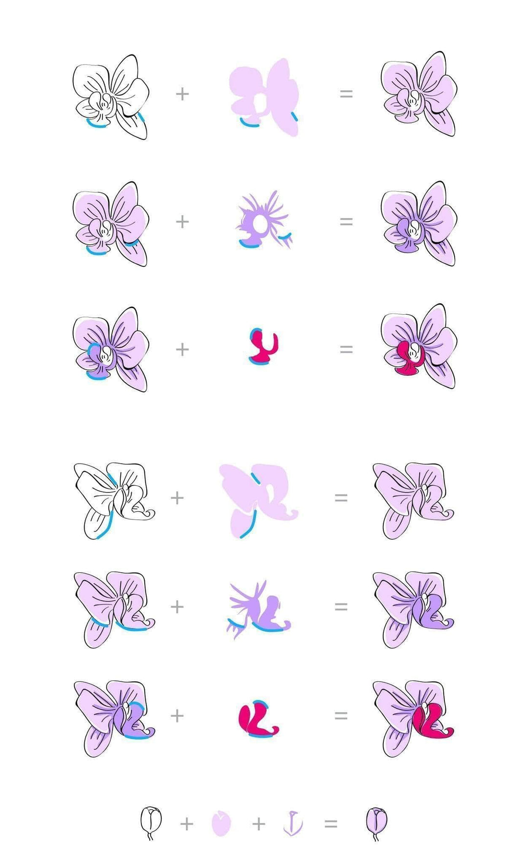 Altenew Clear Stamps Z - Oriental Orchid Korean Stamp Set
