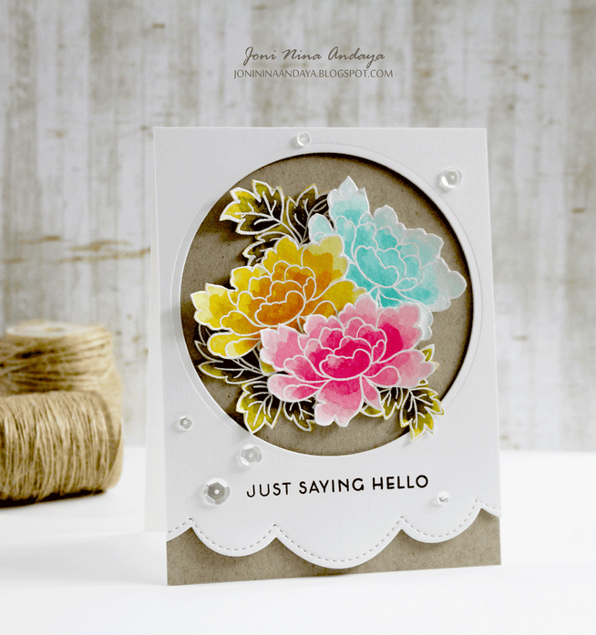 Photocentric Clear Stamps Peony Scrolls Stamp Set