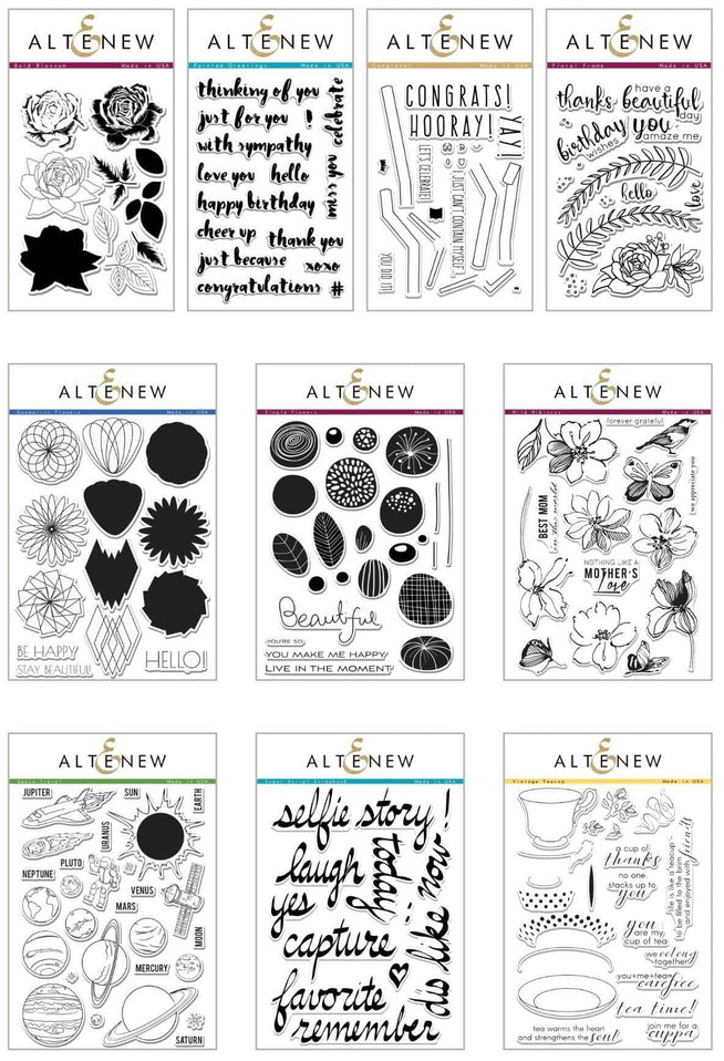 Altenew Clear Stamps Z - Ultimate Floral Script Collection
