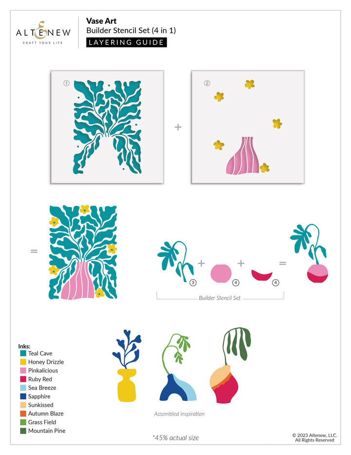 Altenew Die & Stencil Bundle Vase Art
