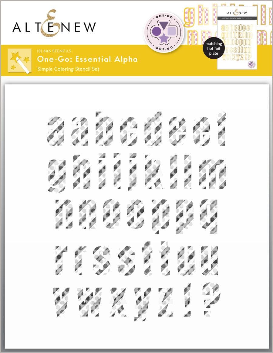 Altenew Die & Stencil & Hot Foil Plate Bundle Essential Alpha