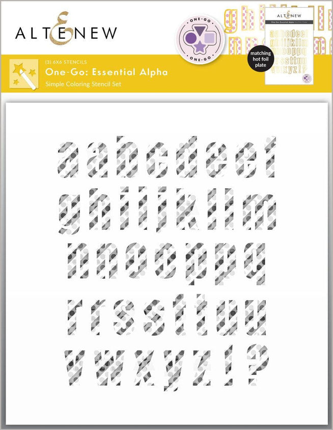 Altenew Die & Stencil & Hot Foil Plate Bundle Essential Alpha