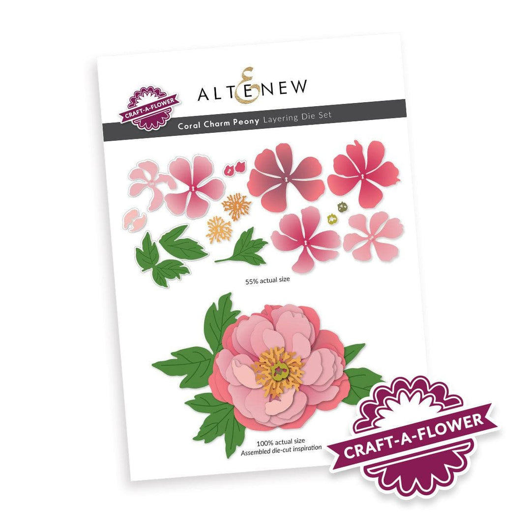 Craft-A-Flower: Coral Charm Peony Layering Die Set