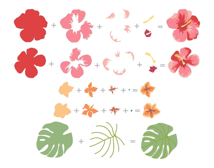 Part A-Glitz Art Craft Co.,LTD Dies Hibiscus Garden 3D Die Set