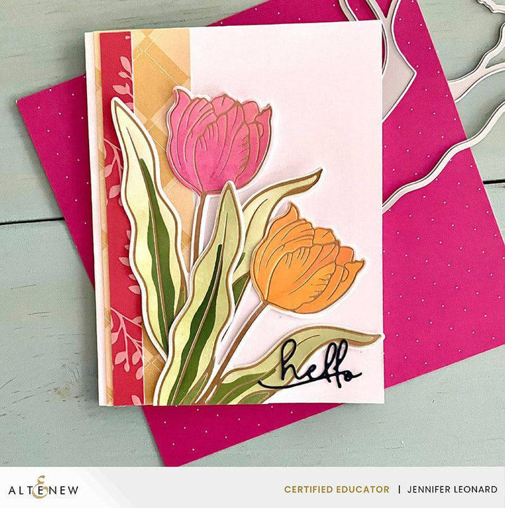Part A-Glitz Art Craft Co.,LTD Dies Spark Joy: Blushing Tulip Add-On Die