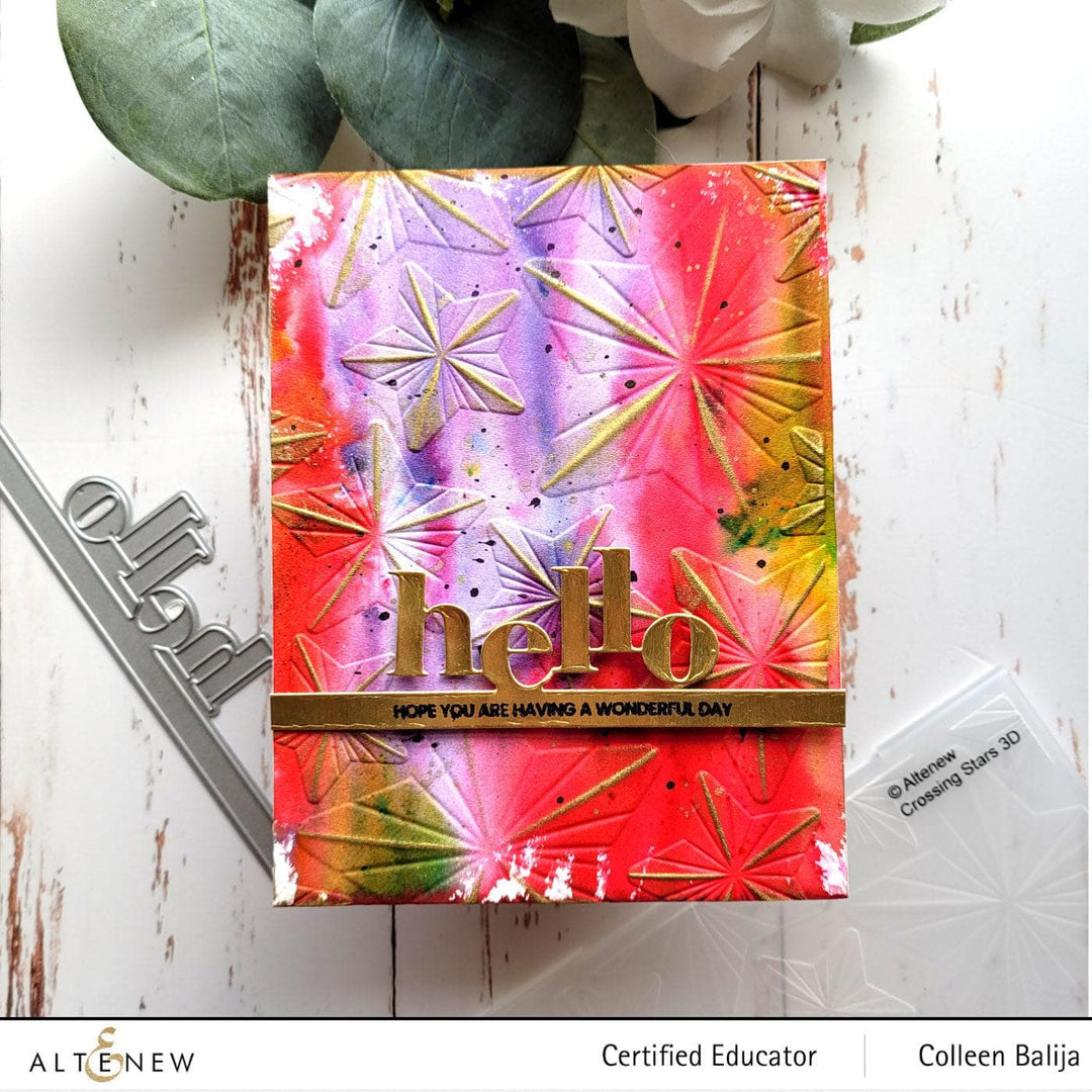 Part A-Glitz Art Craft Co.,LTD Embossing Folder Crossing Stars 3D Embossing Folder