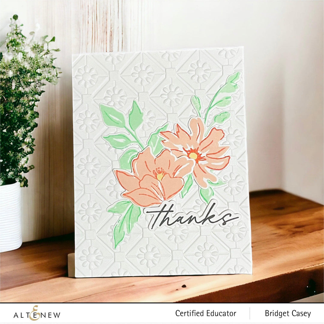 Part A-Glitz Art Craft Co.,LTD Embossing Folder Floral Diamond Blocks 3D Embossing Folder