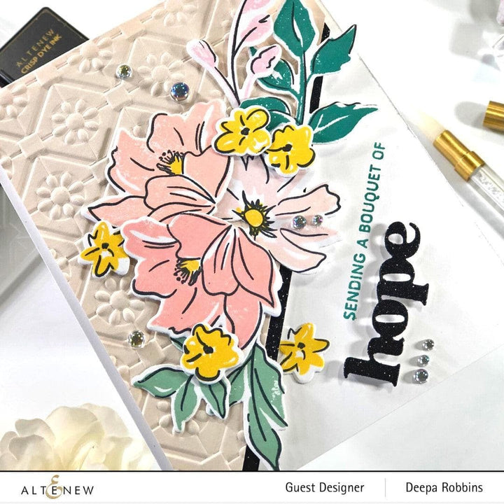 Part A-Glitz Art Craft Co.,LTD Embossing Folder Floral Diamond Blocks 3D Embossing Folder