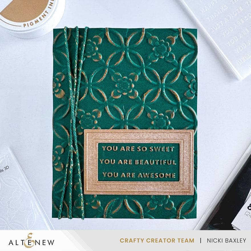 Mini Sentiments 3D Embossing folder