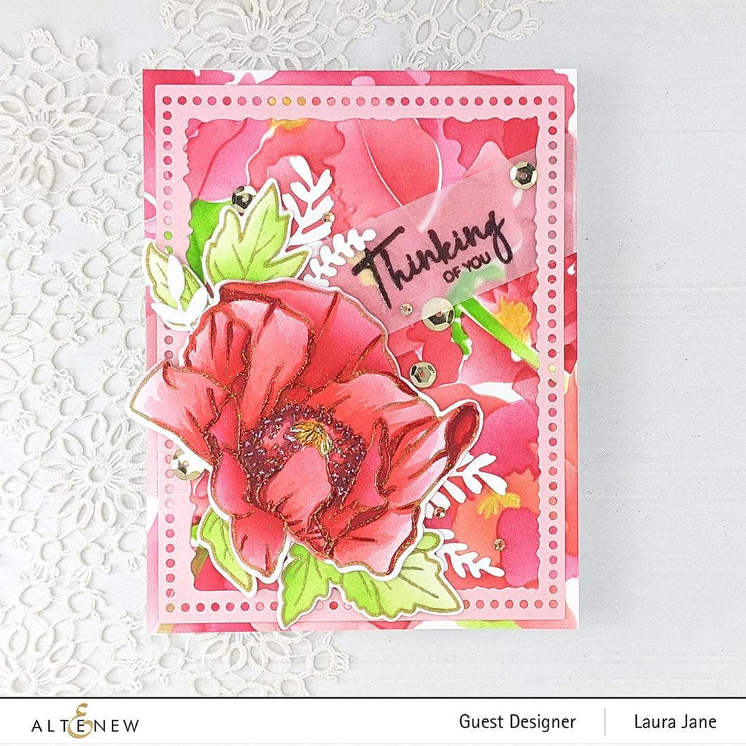Part A-Glitz Art Craft Co.,LTD Embossing Folder Peaceful Poppies 3D Embossing Folder