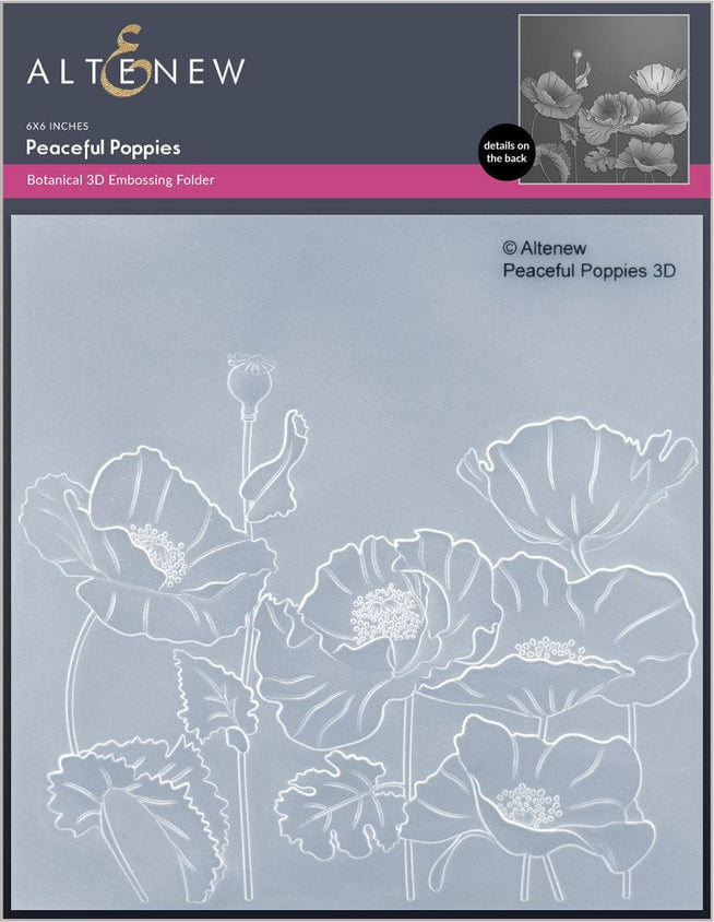 Part A-Glitz Art Craft Co.,LTD Embossing Folder Peaceful Poppies 3D Embossing Folder