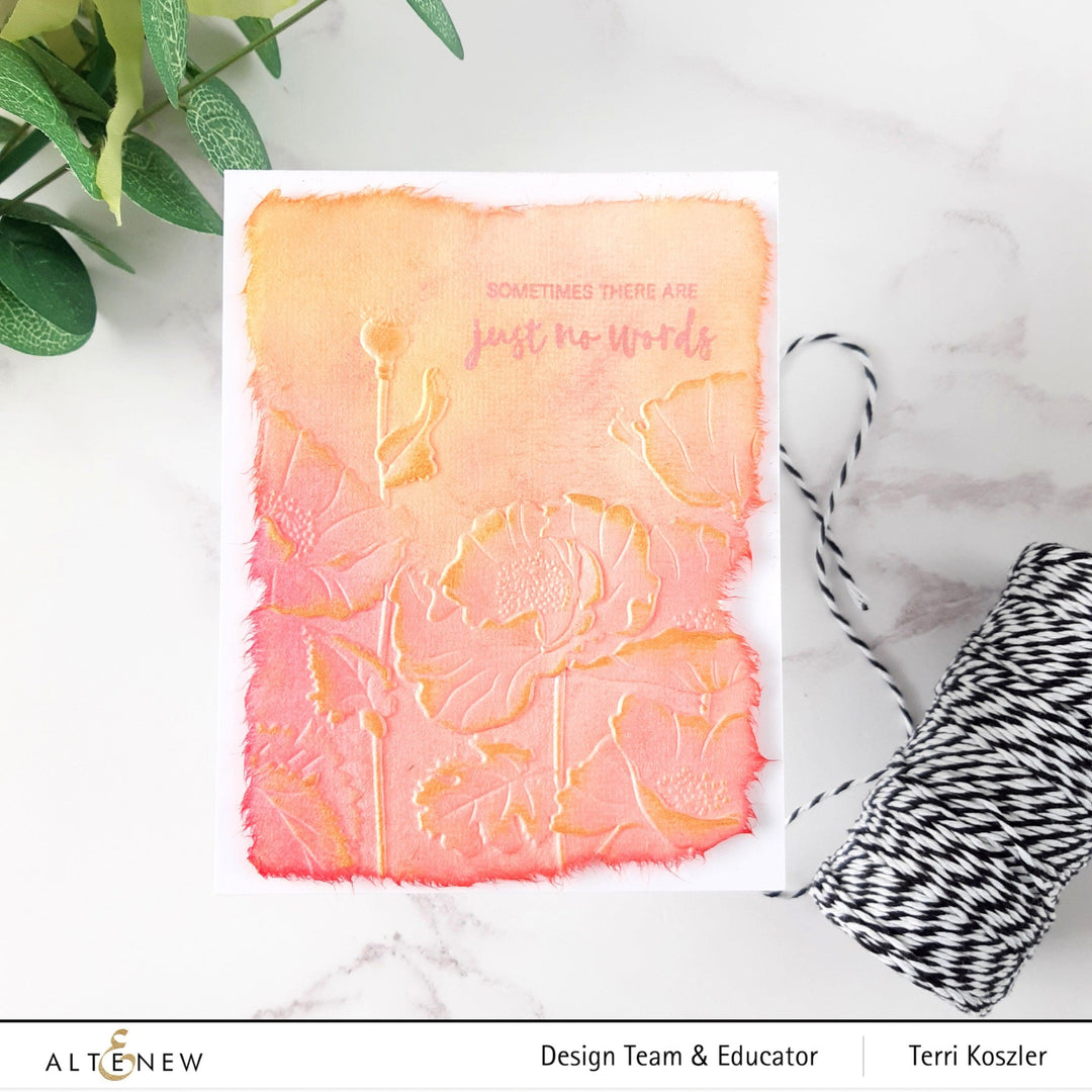 Part A-Glitz Art Craft Co.,LTD Embossing Folder Peaceful Poppies 3D Embossing Folder