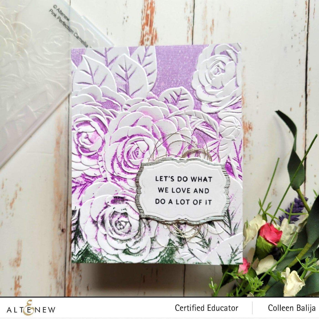 Part A-Glitz Art Craft Co.,LTD Embossing Folder Pink Perfection Camellia 3D Embossing Folder