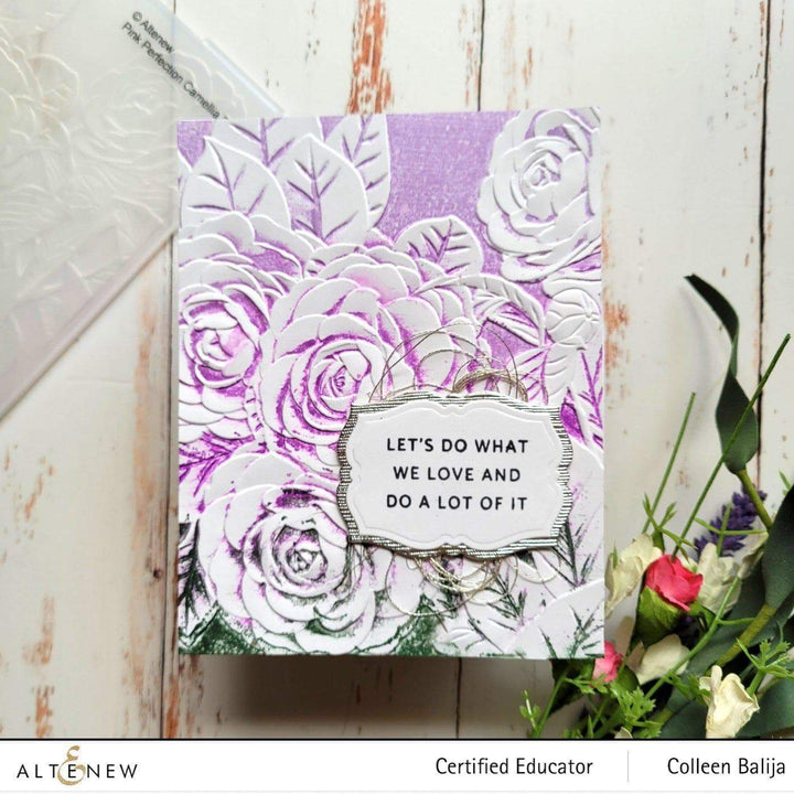 Part A-Glitz Art Craft Co.,LTD Embossing Folder Pink Perfection Camellia 3D Embossing Folder