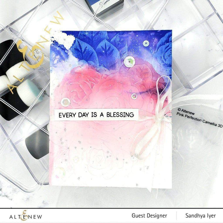 Part A-Glitz Art Craft Co.,LTD Embossing Folder Pink Perfection Camellia 3D Embossing Folder