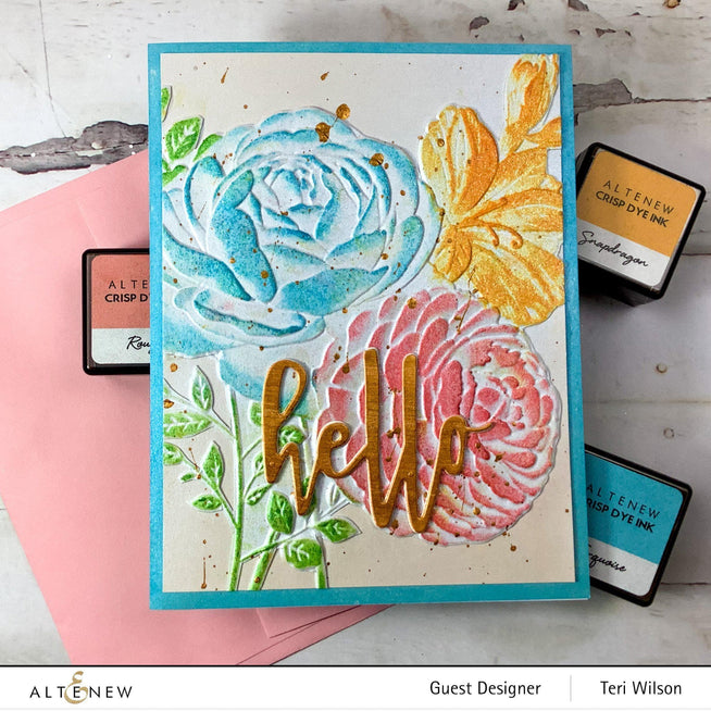 Part A-Glitz Art Craft Co.,LTD Embossing Folder Playful Blooms 3D Embossing Folder