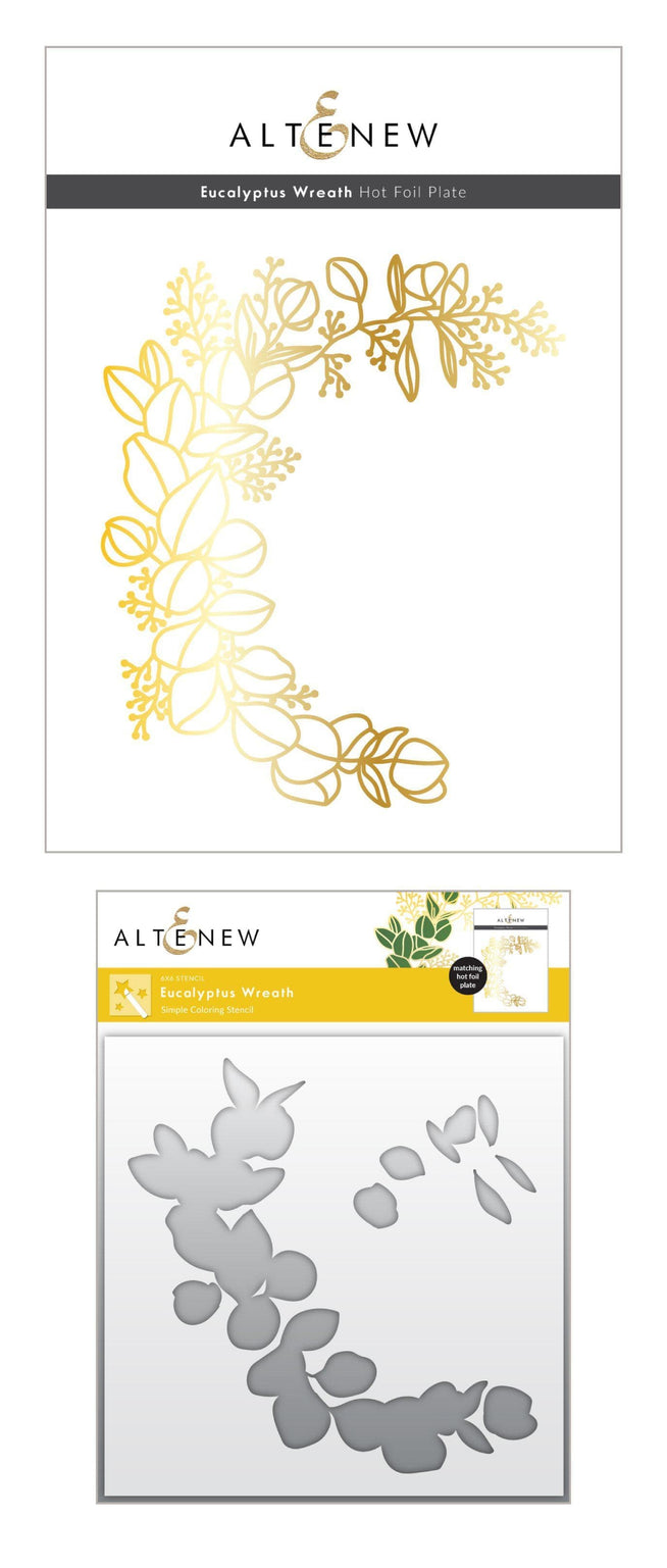 Altenew Hot Foil Plate & Stencil Bundle Eucalyptus Wreath Hot Foil Plate & Stencil Bundle