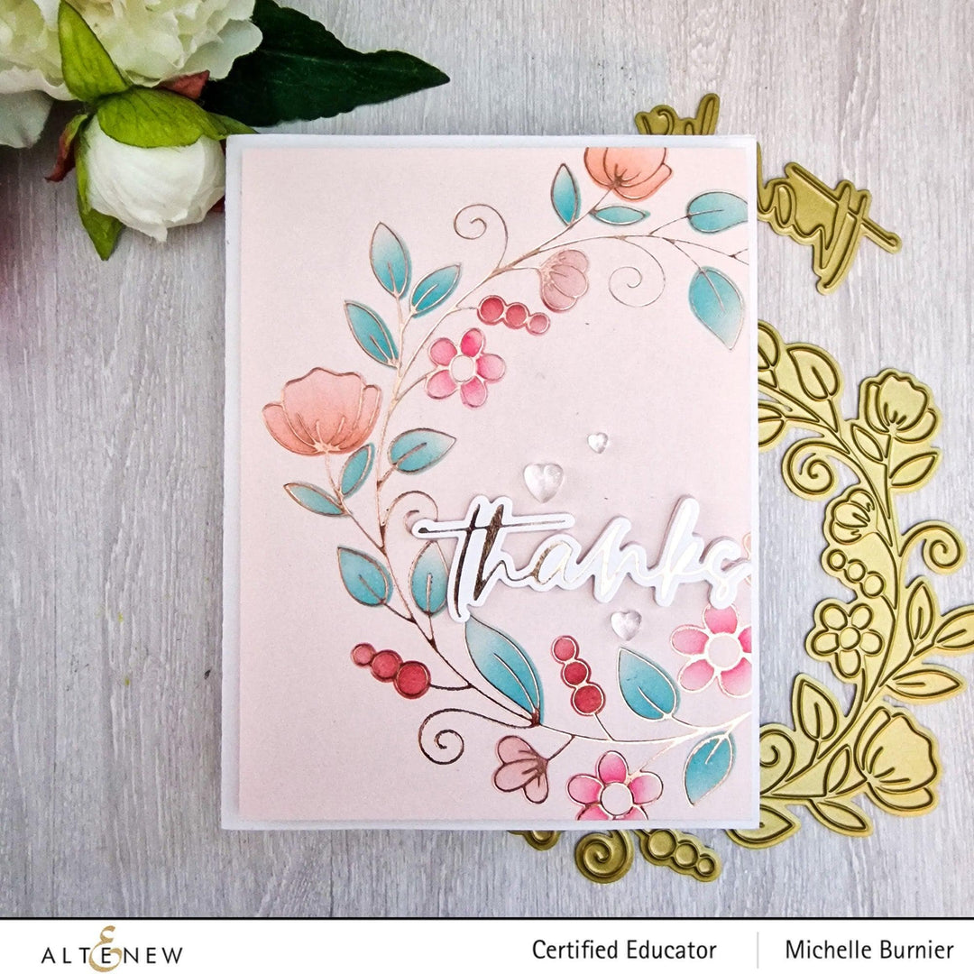 Altenew Hot Foil Plate & Stencil Bundle Flower Wreath Hot Foil Plate & Stencil Bundle