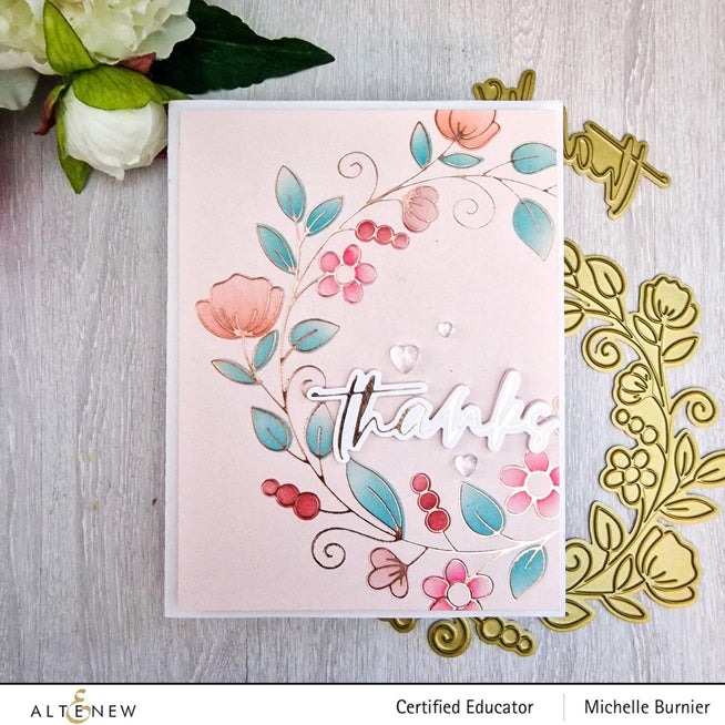 Altenew Hot Foil Plate & Stencil Bundle Flower Wreath Hot Foil Plate & Stencil Bundle