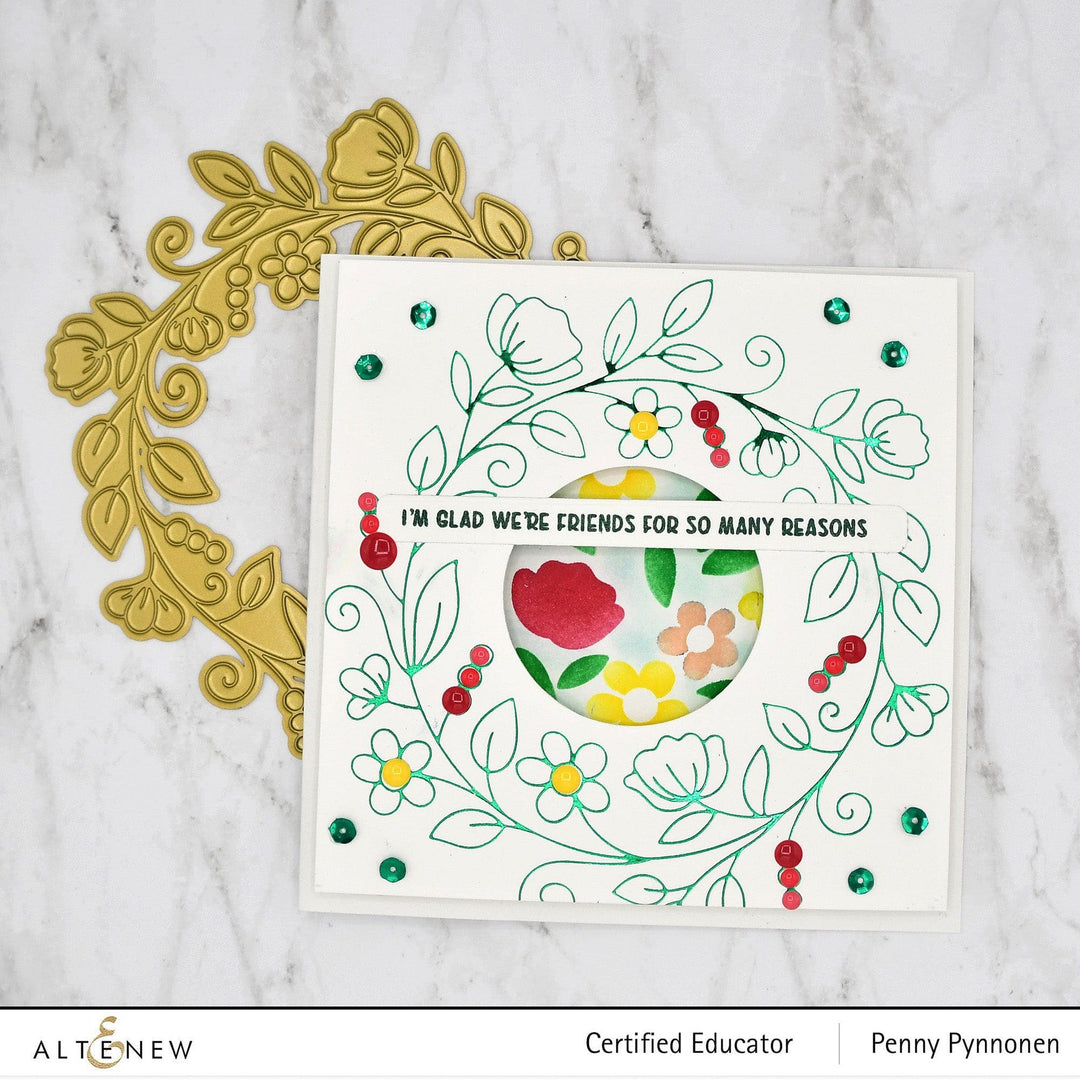 Altenew Hot Foil Plate & Stencil Bundle Flower Wreath Hot Foil Plate & Stencil Bundle