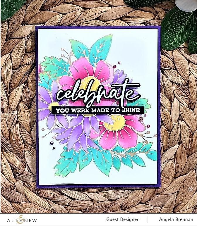Altenew Stamp & Die & Hot Foil Plate Bundle Flowery Bouquet Hot Foil Plate & Stencil Bundle
