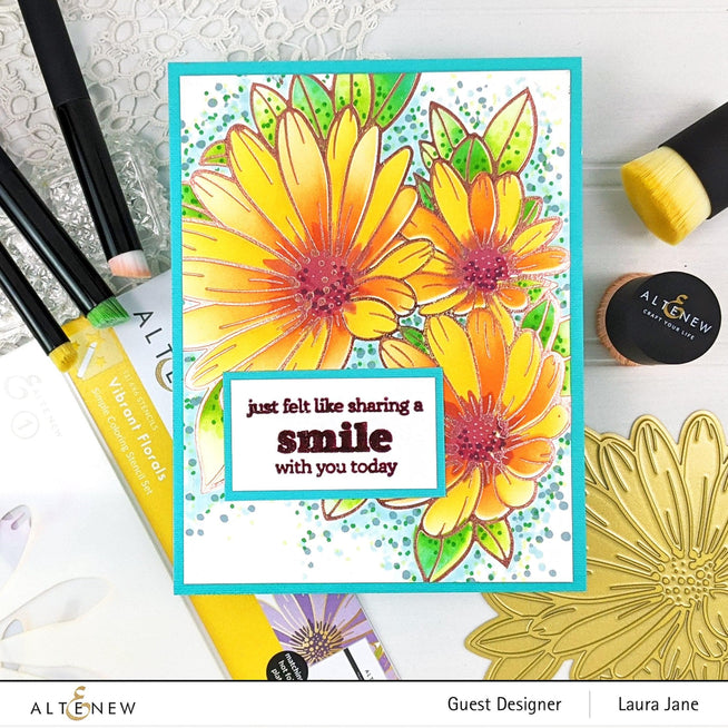Altenew Hot Foil Plate & Stencil Bundle Vibrant Florals Hot Foil Plate & Stencil Bundle