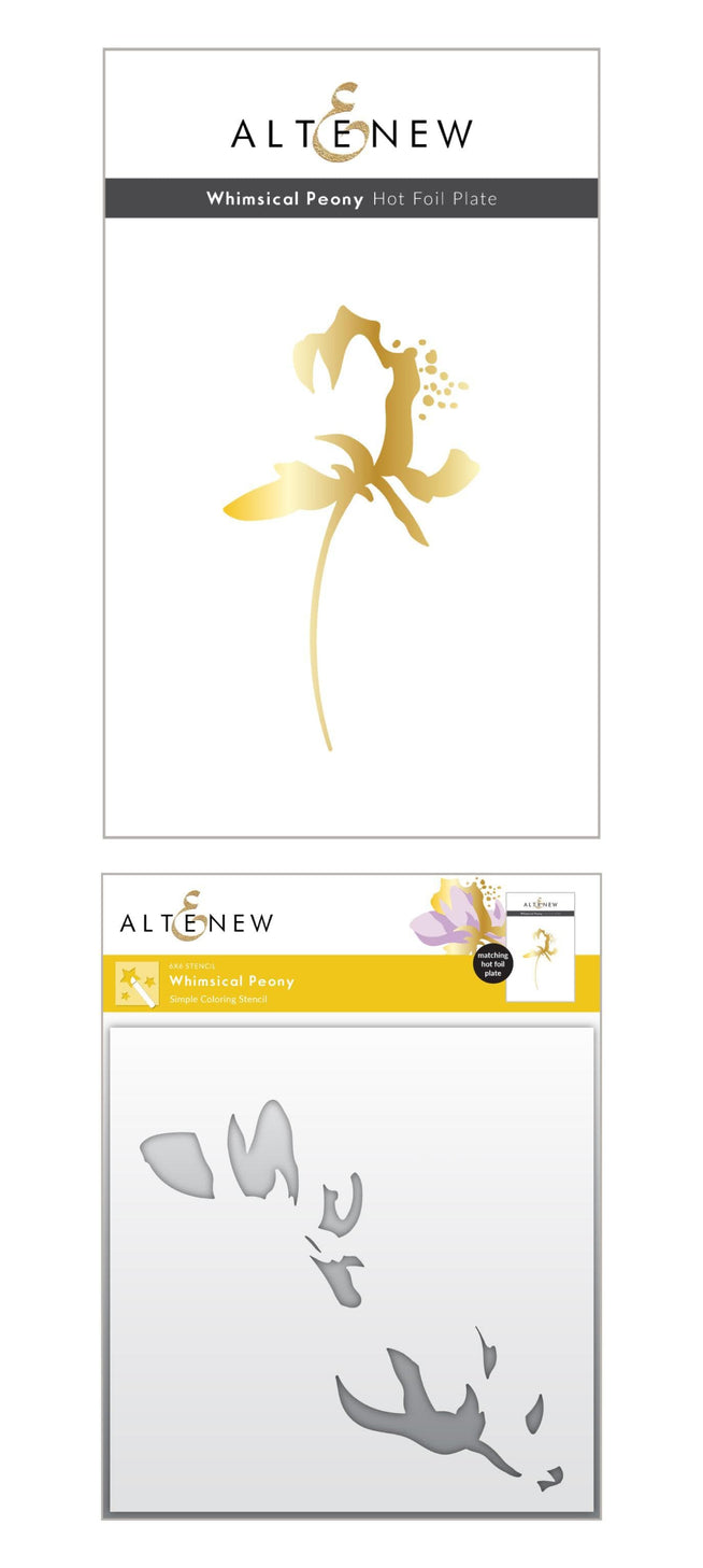 Altenew Hot Foil Plate & Stencil Bundle Whimsical Peony Hot Foil Plate & Stencil Bundle