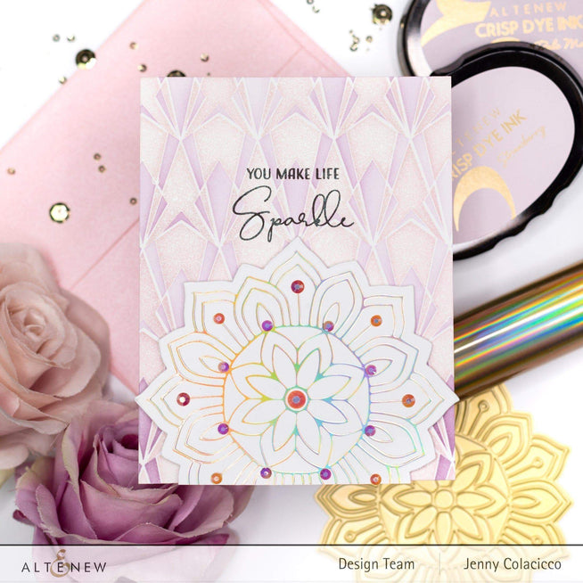 Part A-Glitz Art Craft Co.,LTD Hot Foil Plate Sunburst Doily Hot Foil Plate & Die Set
