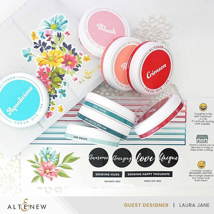 Round Ink Pads Label Set - ChromaBloom Delights Fresh Dye Ink Bundle