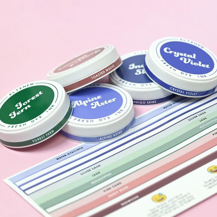 Round Ink Pads Label Set - ChromaBloom Delights Fresh Dye Ink Bundle