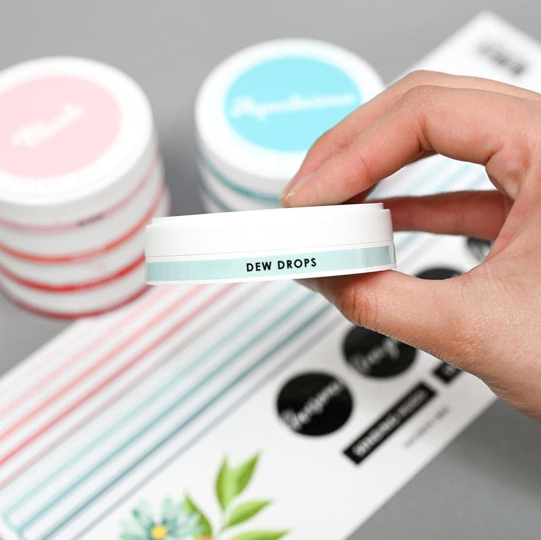 Round Ink Pads Label Set - Colorful Charisma Fresh Dye Ink Bundle