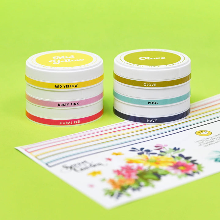 Misil Craft Decals Round Ink Pads Label Set - Deco Garden