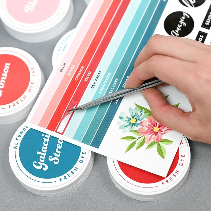 Round Ink Pads Label Set - Vividly Versatile Fresh Dye Ink Bundle