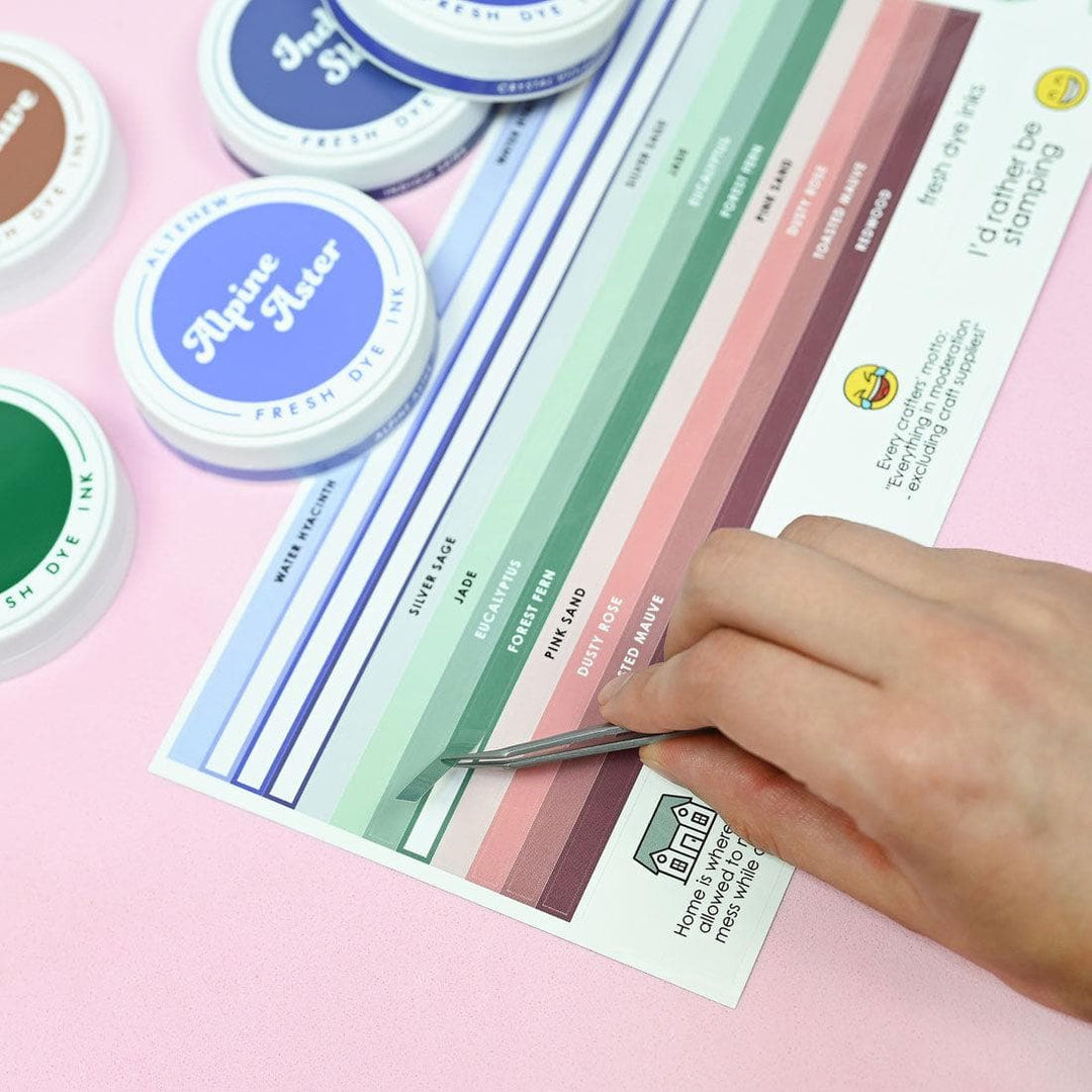 Round Ink Pads Label Set - Vividly Versatile Fresh Dye Ink Bundle
