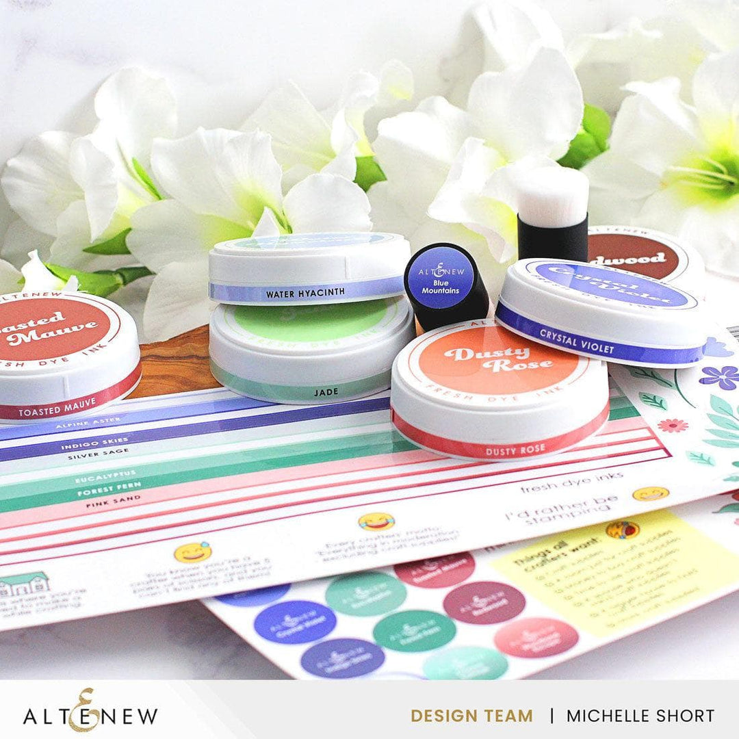 Round Ink Pads Label Set - Vividly Versatile Fresh Dye Ink Bundle