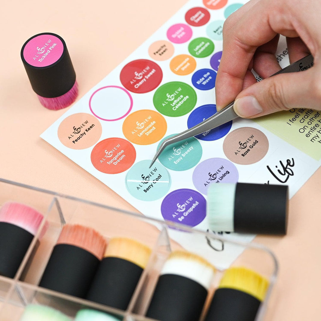 Misil Craft Decals Small & Mini Blending Brushes Label Set - 2023 Amy Tangerine Collection