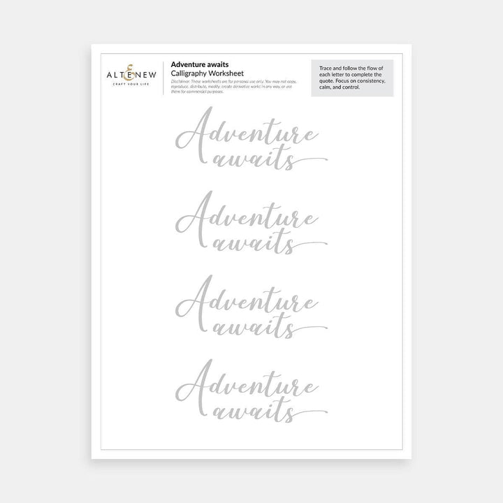 Travel-Inspired Calligraphy Worksheets (Printed) – Brush Lettering for Beginners!