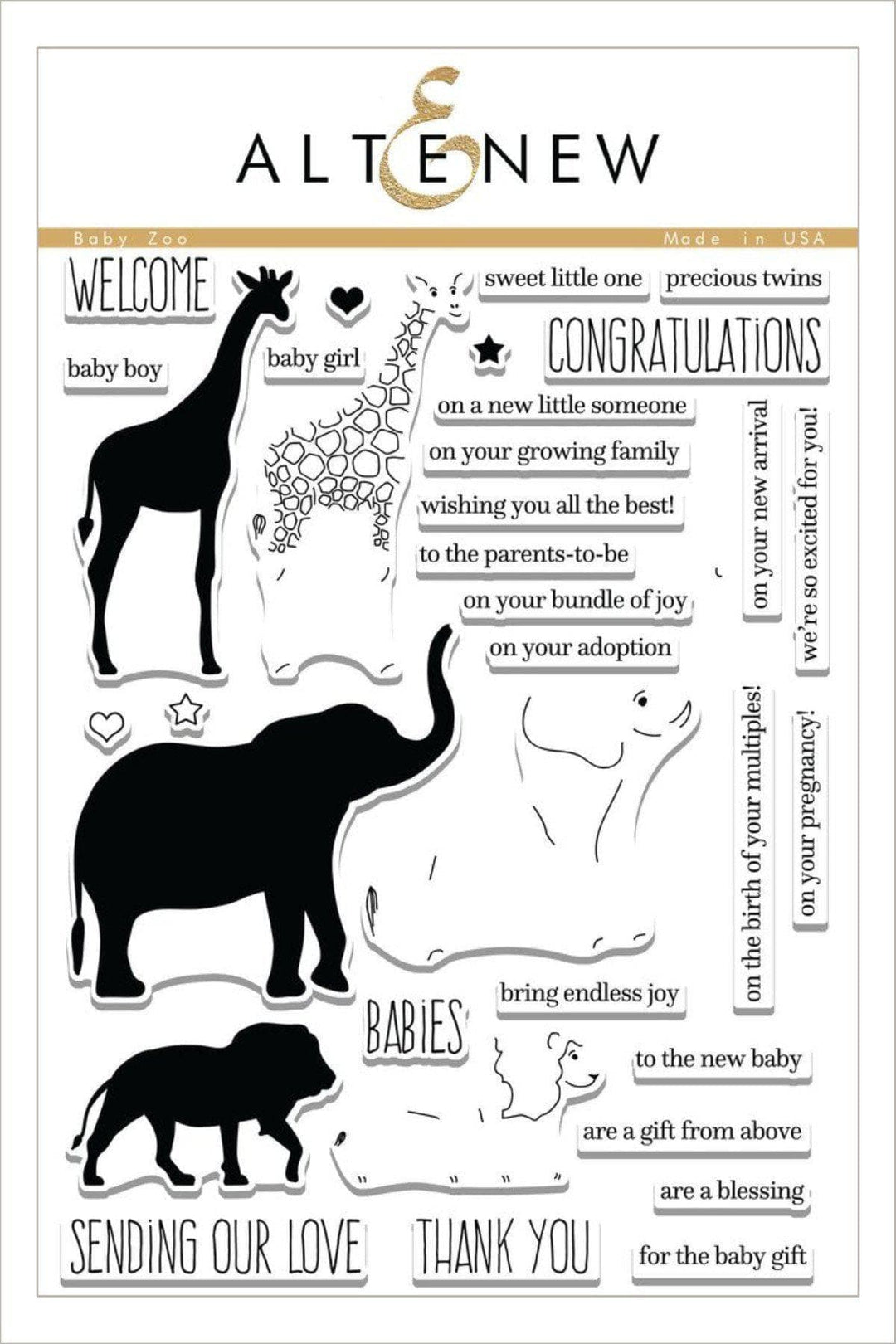 Altenew Stamp & Die Bundle Baby Zoo Stamp & Die Bundle