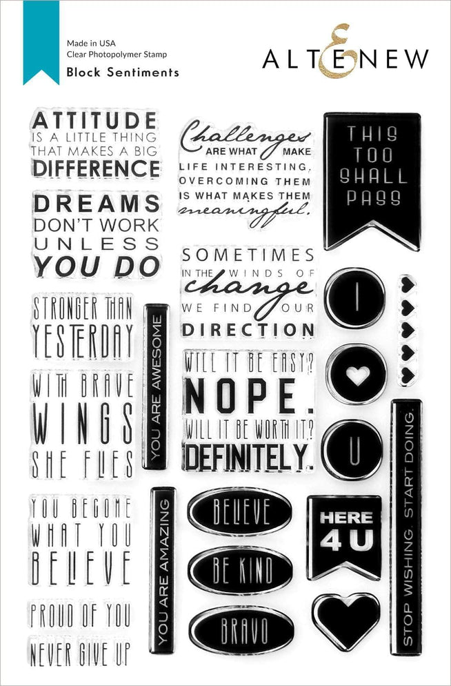 Altenew Stamp & Die Bundle Block Sentiments