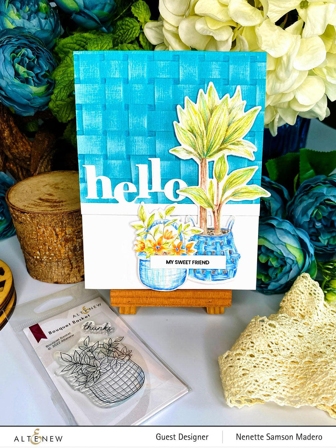 Altenew Stamp & Die Bundle Bouquet Basket Stamp & Die Bundle
