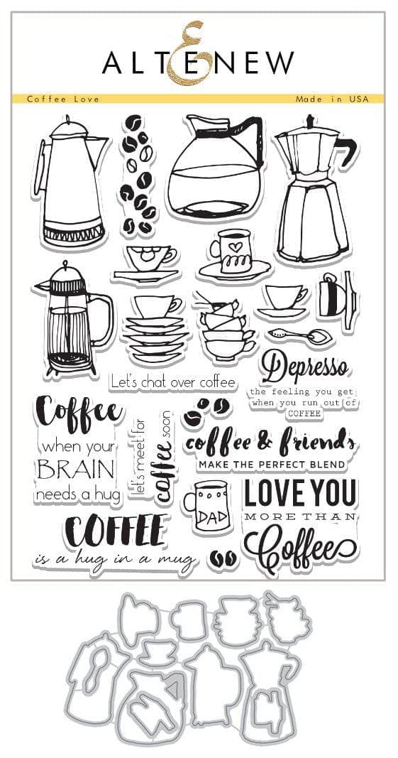 Altenew Stamp & Die Bundle Coffee Love Stamp & Die Bundle
